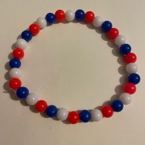 Red, White, and Blue Beaded Bracelet